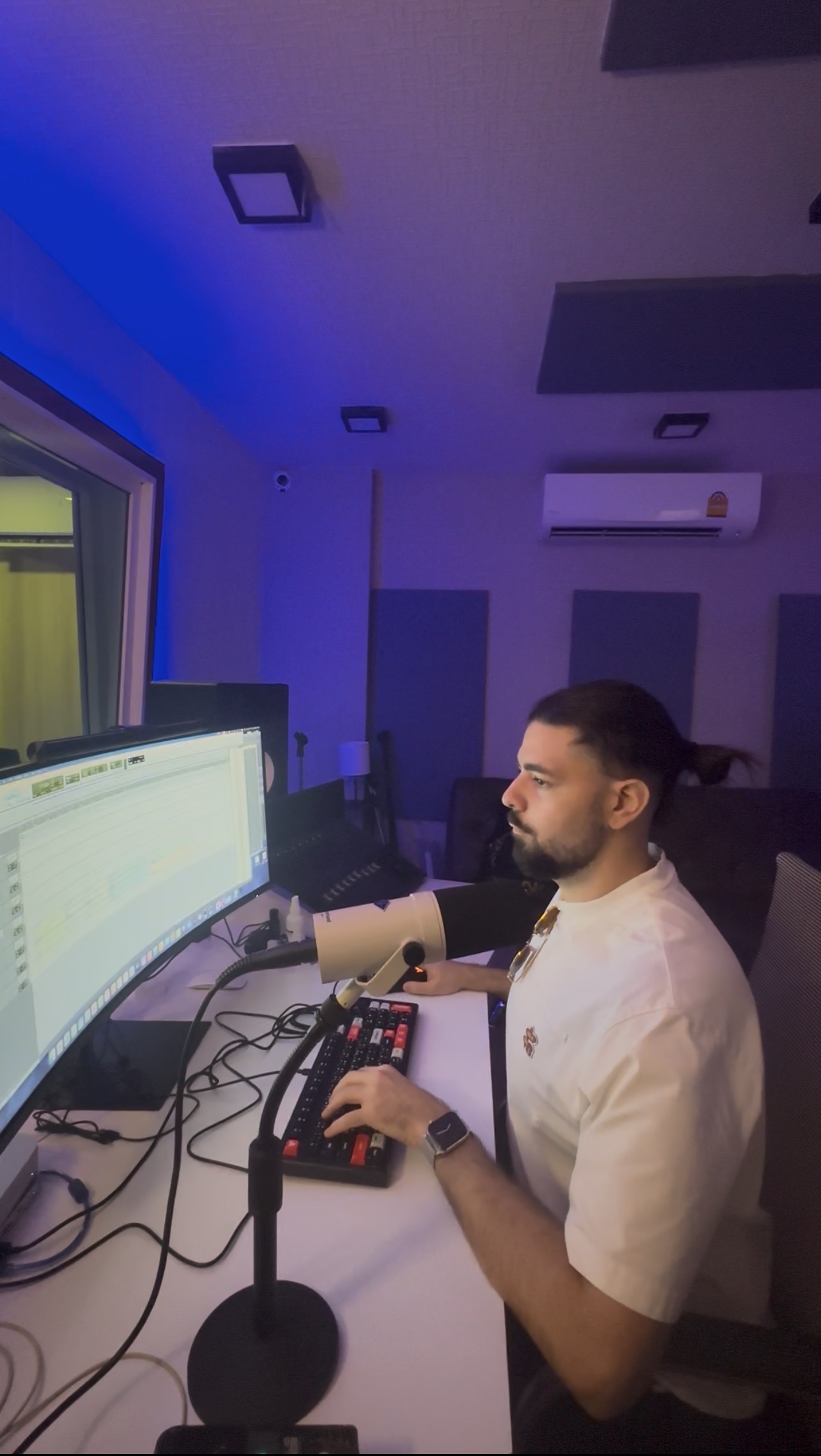 Yan London working in the studio